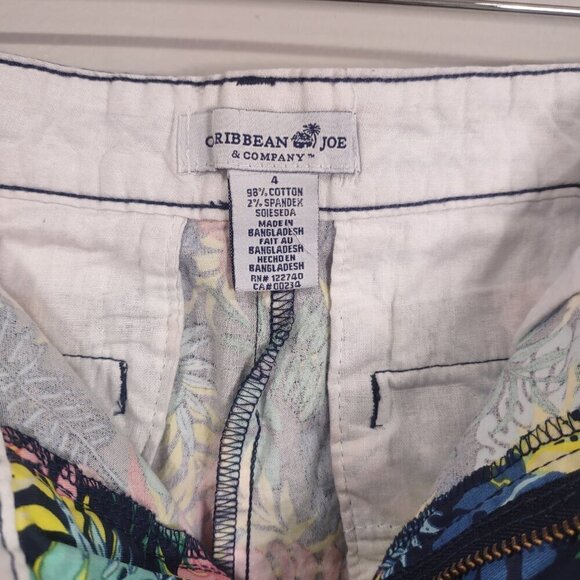 Caribbean Joe Women's Tropical Print Shorts Size 6 - Picture 3 of 5